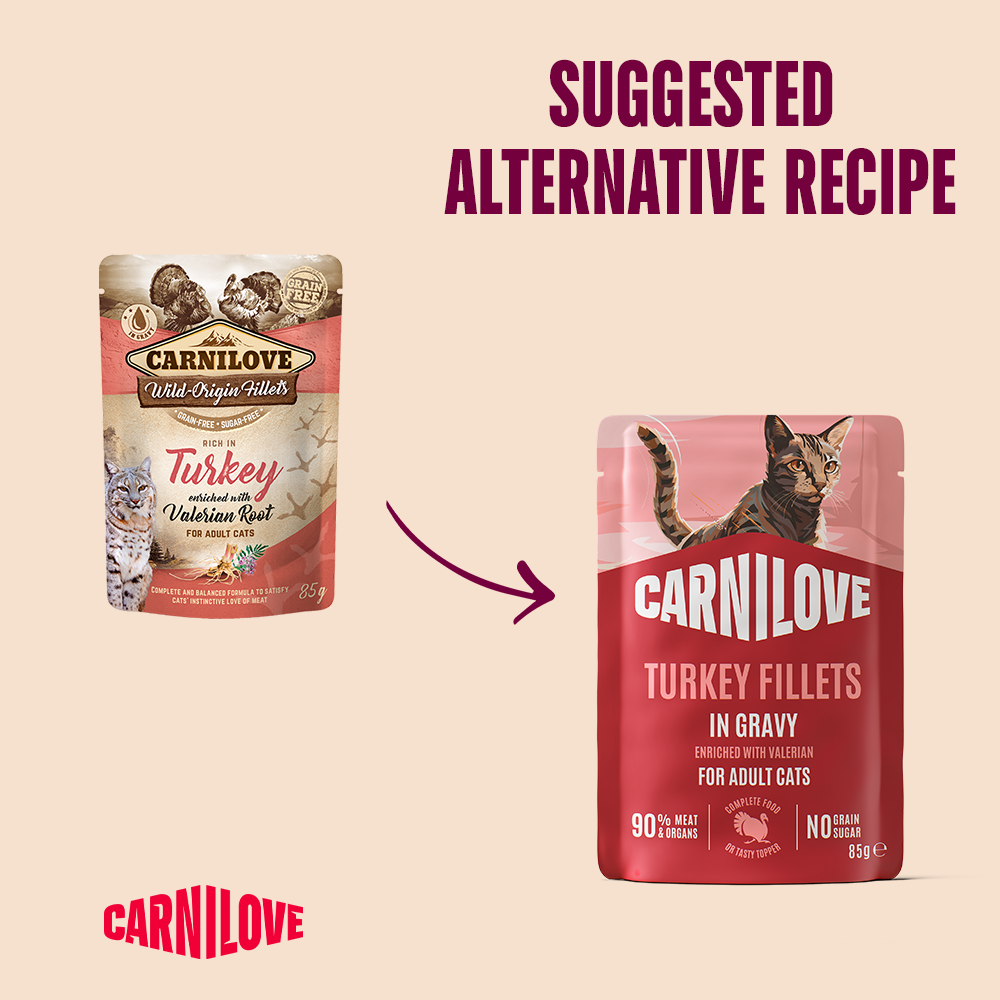 Carnilove Turkey enriched with Valerian Root for Adult Cats (Wet Food Pouches) - 85g